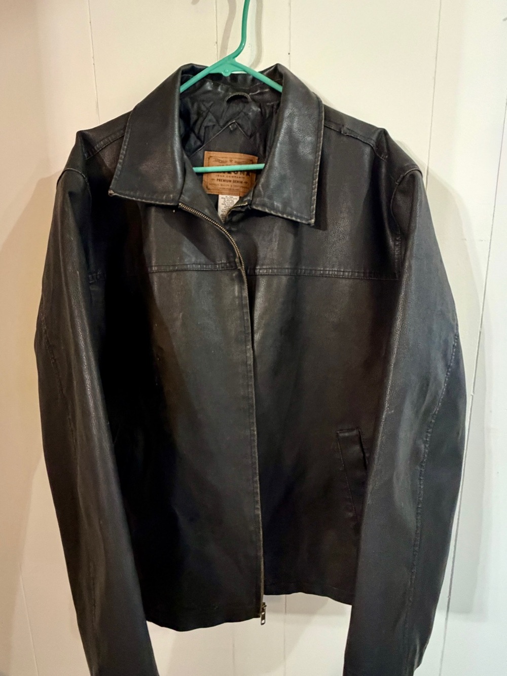 Men's brown Leather Jacket - Classic Zip Front